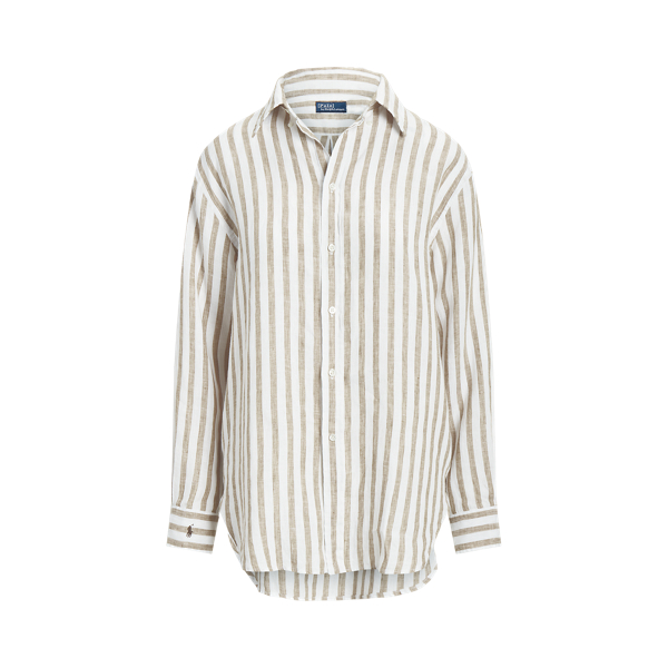 Chemise ample rayée en lin