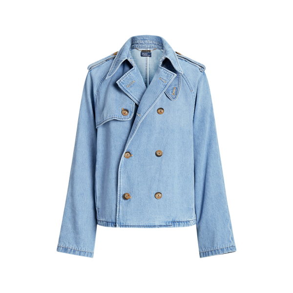Trench-coat ample surdimensionné denim