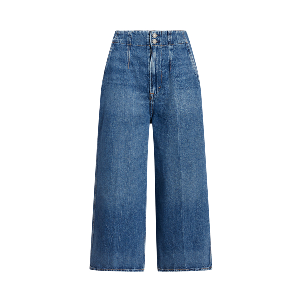 Jean jupe-culotte à taille réglable
