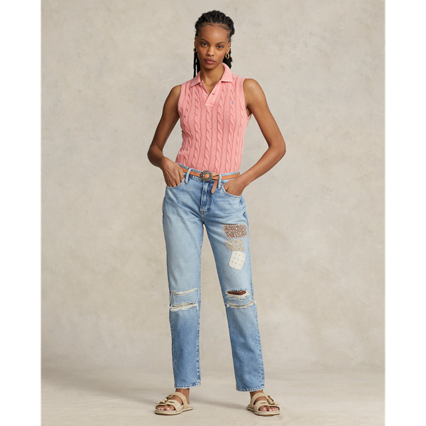 Polo Ralph Lauren De slim boyfriend jeans met patchwork 1