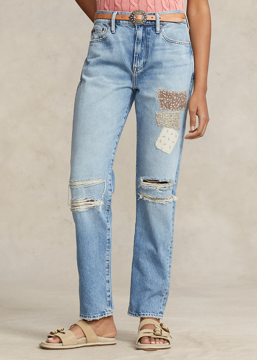 Polo Ralph Lauren De slim boyfriend jeans met patchwork 3