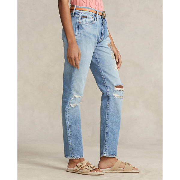 Polo Ralph Lauren De slim boyfriend jeans met patchwork 4