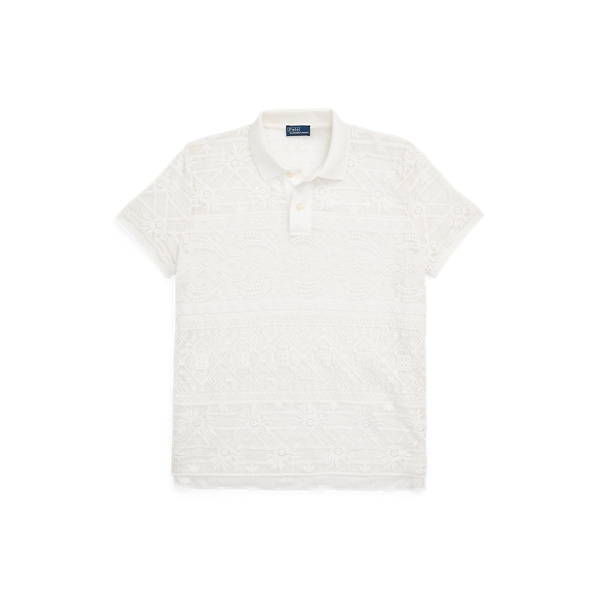 Camisa Polo em renda geométrica