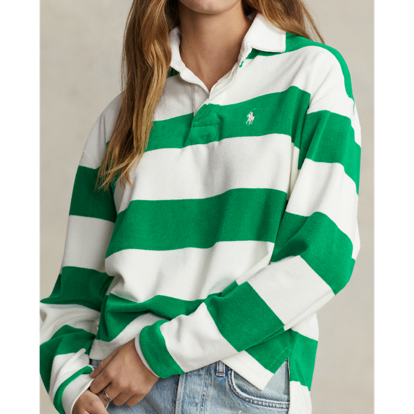 Striped Cropped Jersey Rugby Shirt for Women | Ralph Lauren® CH