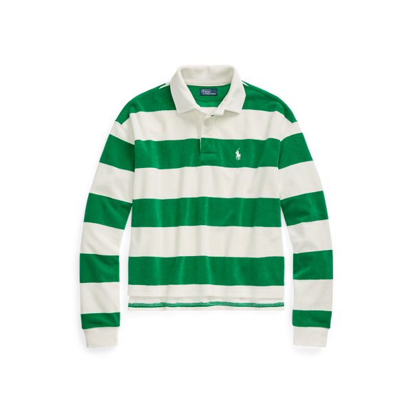 Camisola curta de rugby às riscas