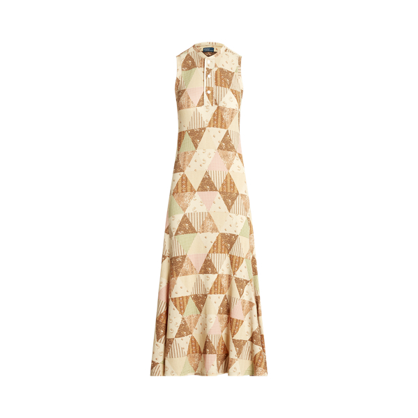 Vestido sem mangas com motivo patchwork