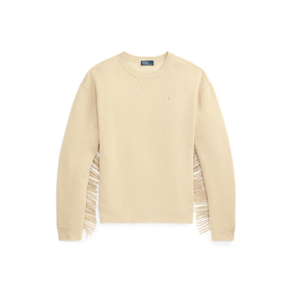 Sweatshirt polar em camurça com franjas