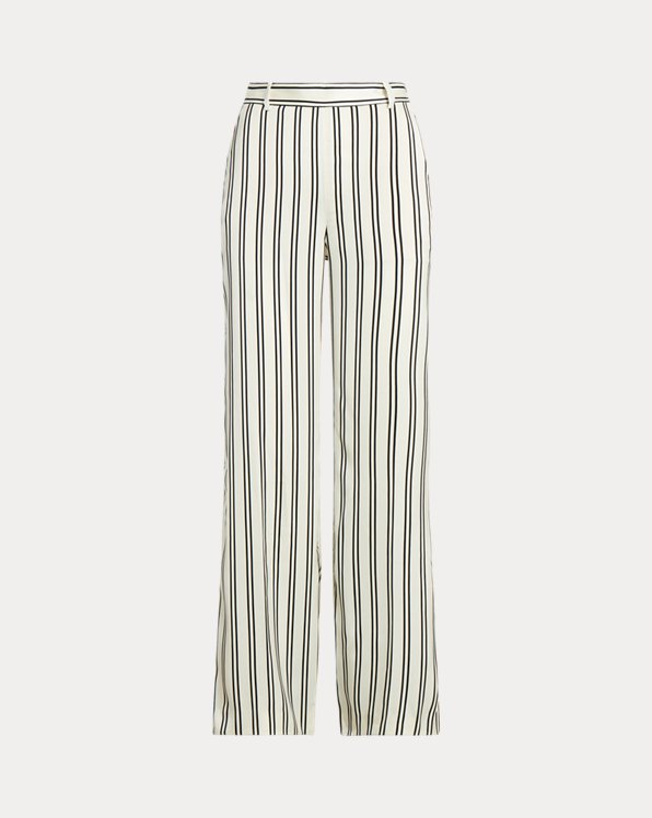 Striped Satin Wide-Leg Trouser