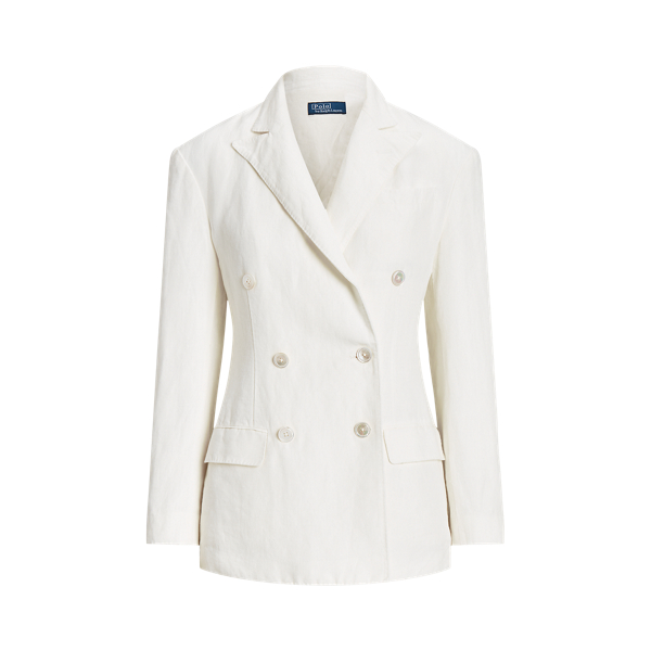 Blazer em linho com botões duplos