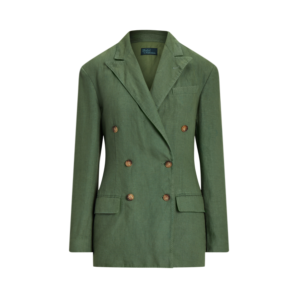 Blazer em linho com botões duplos