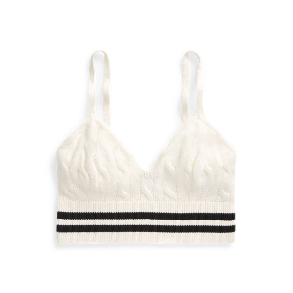 Cricket Cable-Knit Cotton-Blend Bralette