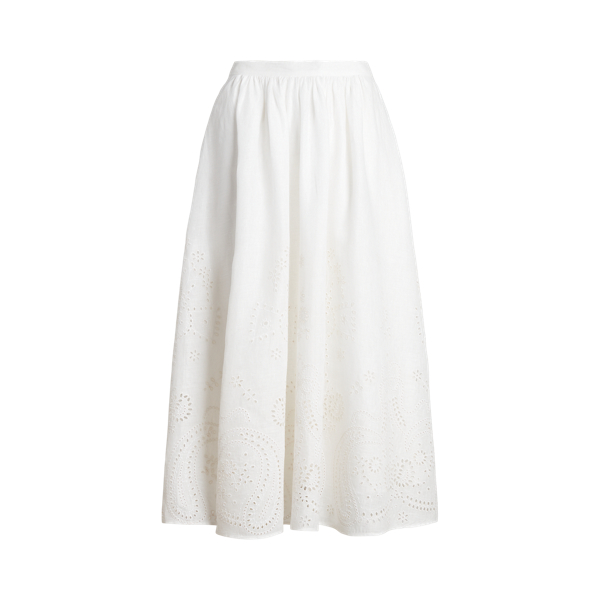 Eyelet Linen Midi Skirt for Women | Ralph Lauren® BR