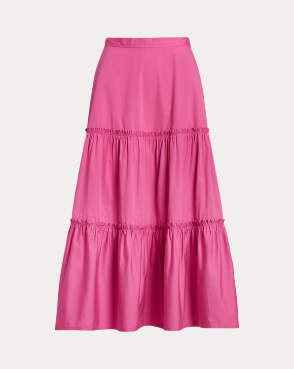 Tiered A-Line Cotton Skirt