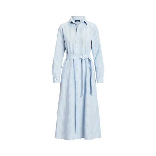 Vestido camiseiro em linho de algodão