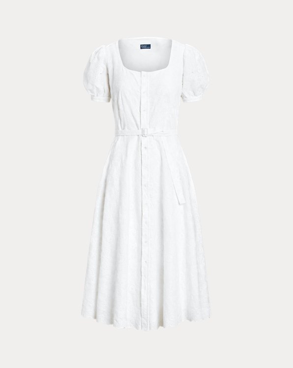 Eyelet-Embroidered Linen Dress
