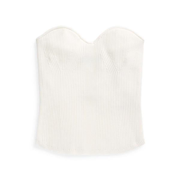 Rib-Knit Corset Tube Top