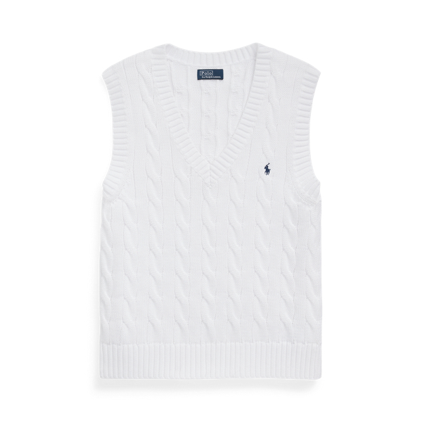 Cable-Knit V-Neck Jumper Waistcoat