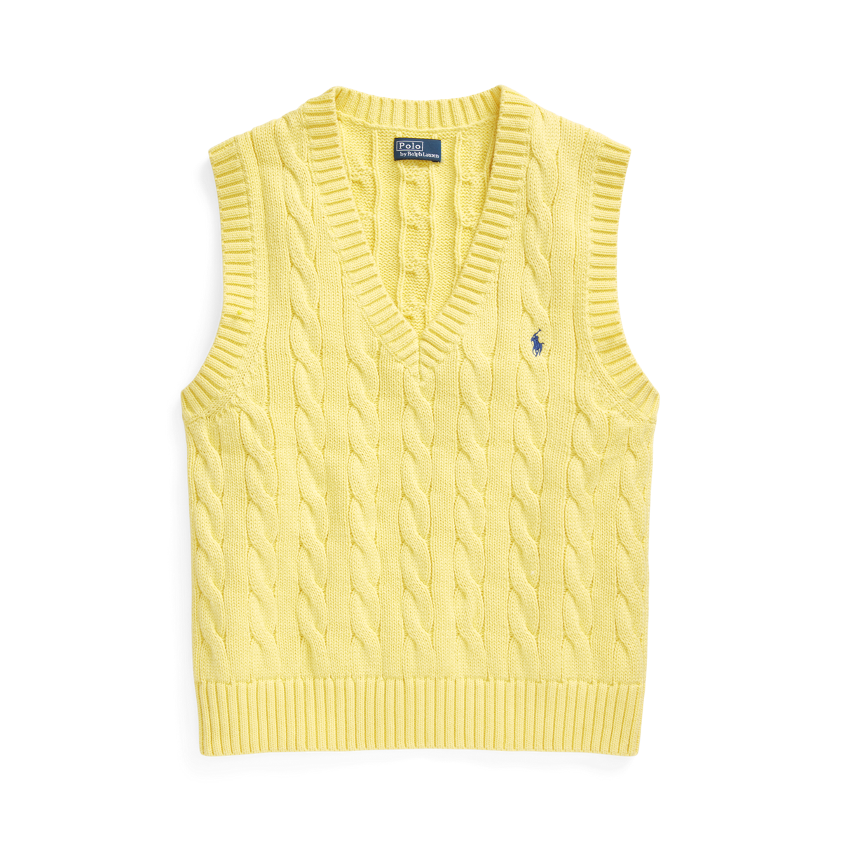 Cable-Knit Cotton V-Neck Sweater Vest | Ralph Lauren