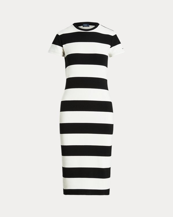 Striped Ribbed T-Shirt Dress