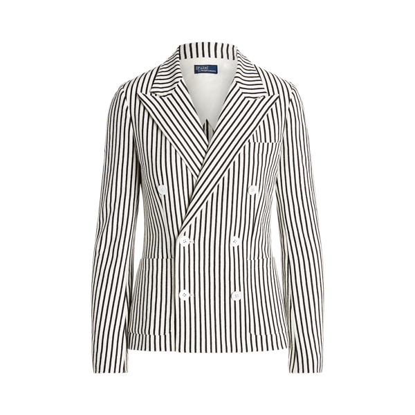 Blazer às riscas com botões duplos