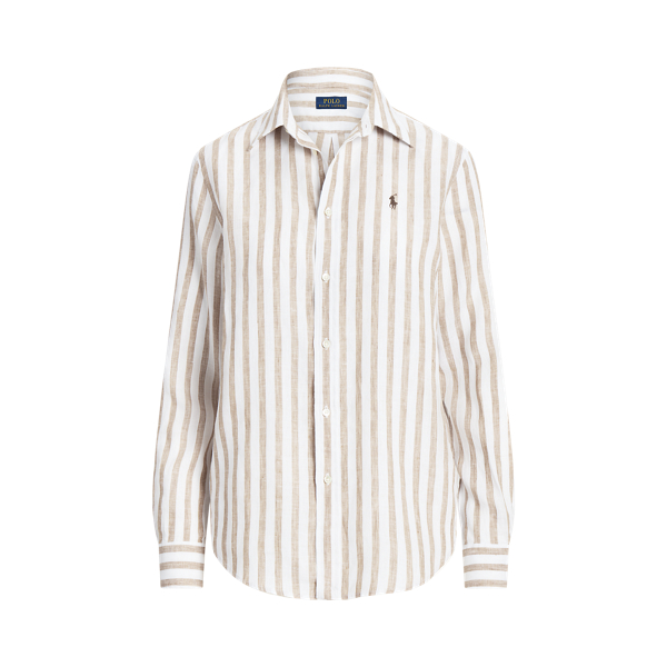 Chemise décontractée rayée en lin