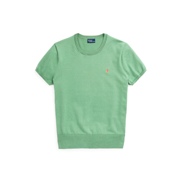 Cotton-Blend Short-Sleeve Jumper