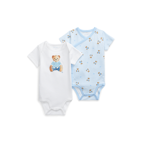 Set van 2 katoenen rompers met Polo Bear voor Baby Ralph Lauren® NL