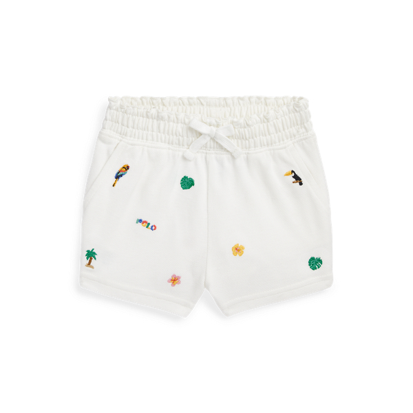 Tropical-Embroidery Mesh Short