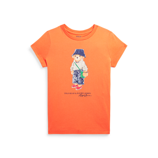 Polo Ralph Lauren T-shirt Bianca Con Polo Bear Per Bambina 312A98403001 main image 1