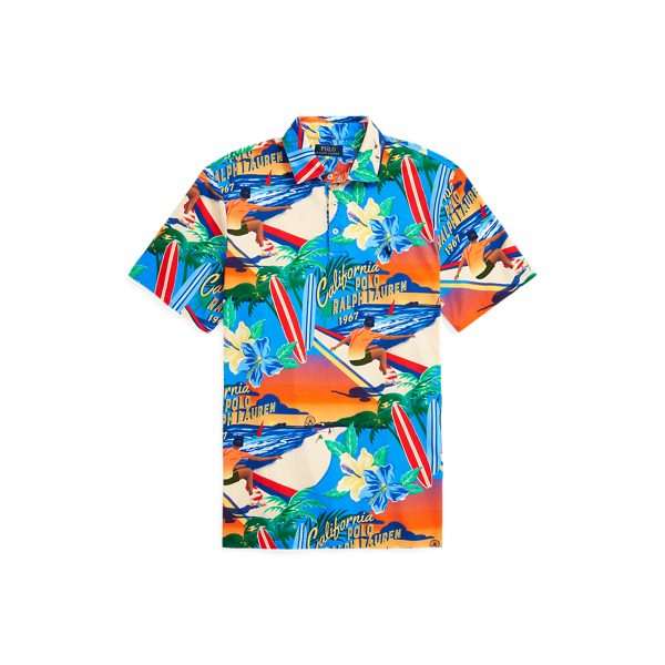 Camisa Polo malha estampada