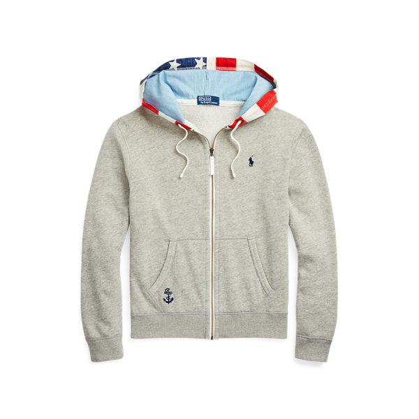 Camisola polar com capuz e bandeira