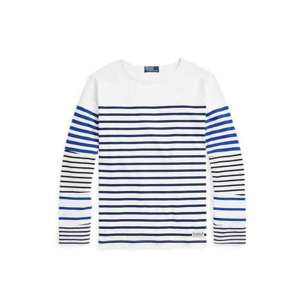 T-shirt de malha Classic Fit às riscas