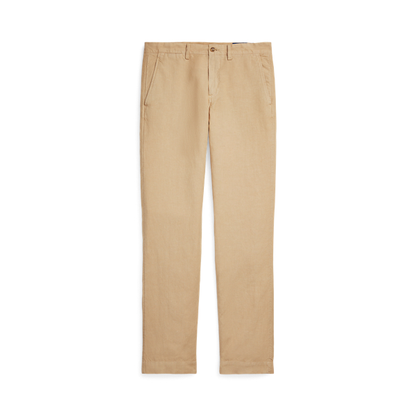 Pantalon droit en lin-coton