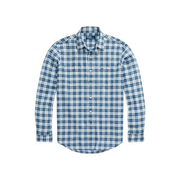 Camisa Classic-Fit xadrez algodão linho