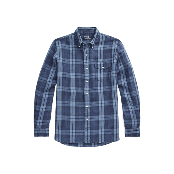 Camisa de linho em xadrez Classic Fit
