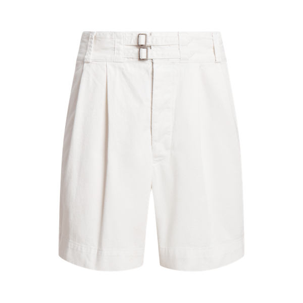 Calções de sarja com prega Relaxed Fit