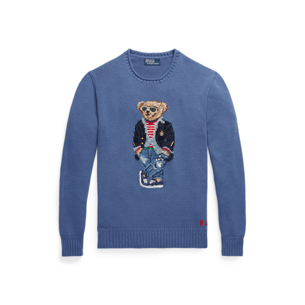 Camisola de gola e algodão Polo Bear