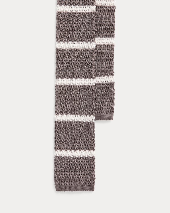 Cravate rayée en tricot de laine
