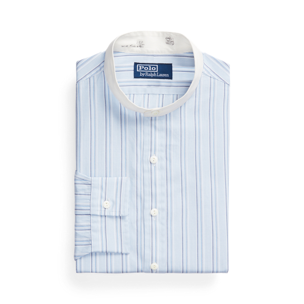Camisa de popelina às riscas Custom Fit