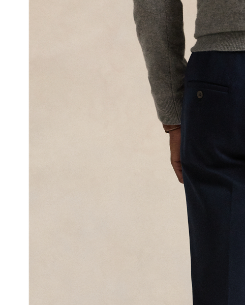 A modern take on tailoring, these trousers are crafted from a custom-developed double-knit fabric and feature an elastic drawstring waist.