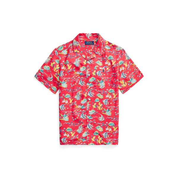 Tropical-Print Camp Shirt