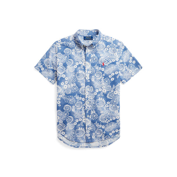 Camisa floral Oxford de manga curta