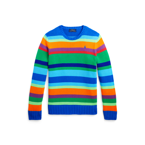 Camisola de gola redonda às riscas
