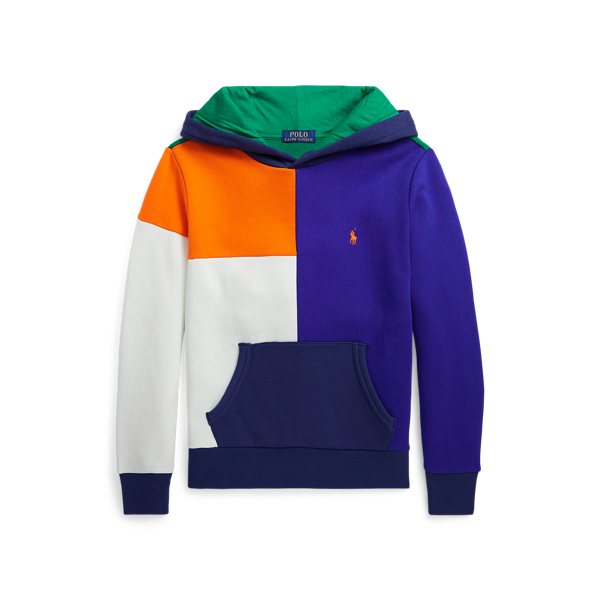 Colour-Blocked Fleece Hoodie