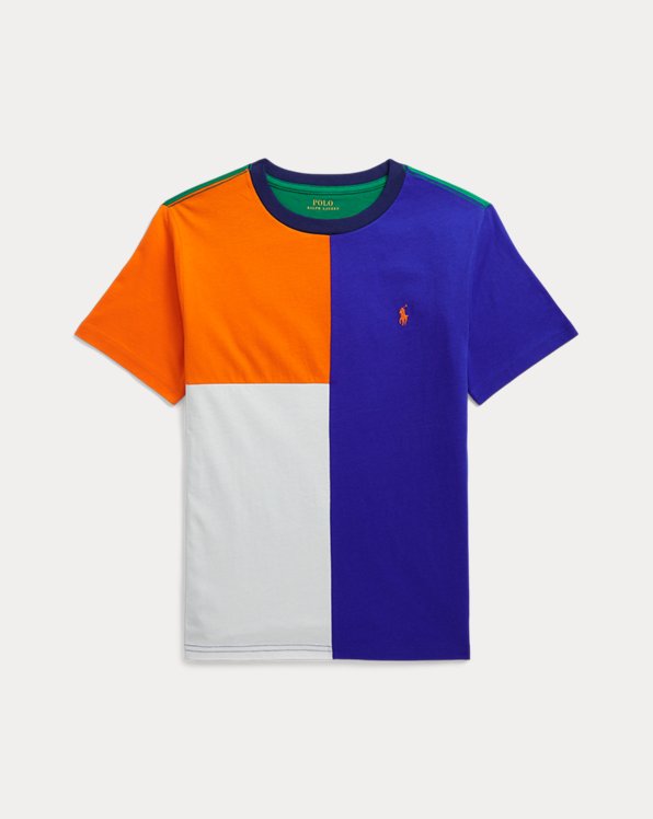 T-shirt malha algodão c/ blocos de cores
