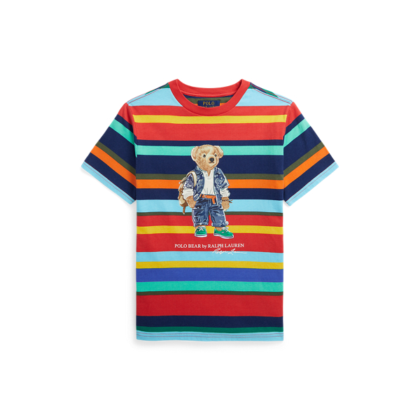 Polo Bear Striped Cotton Jersey T-Shirt