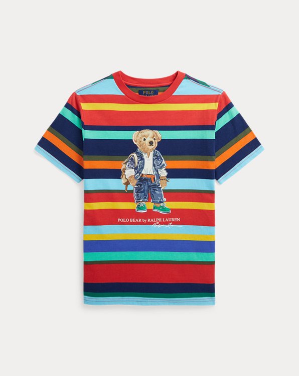 Polo Bear Striped Cotton Jersey T-Shirt