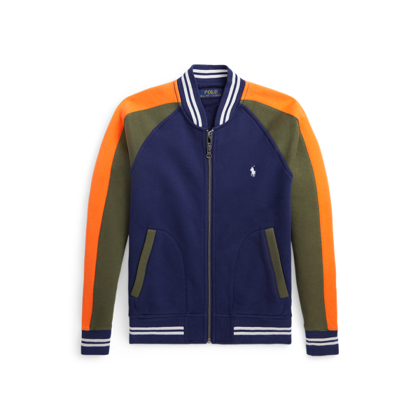 Parrot-Applique Fleece Baseball Jacket