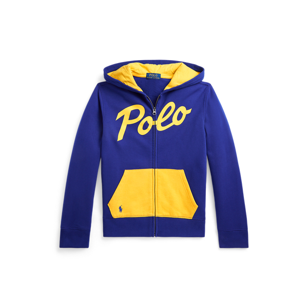 Camisola polar com capuz e logótipo