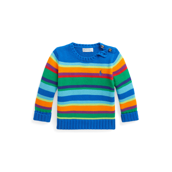 Camisola em malha de algodão às riscas